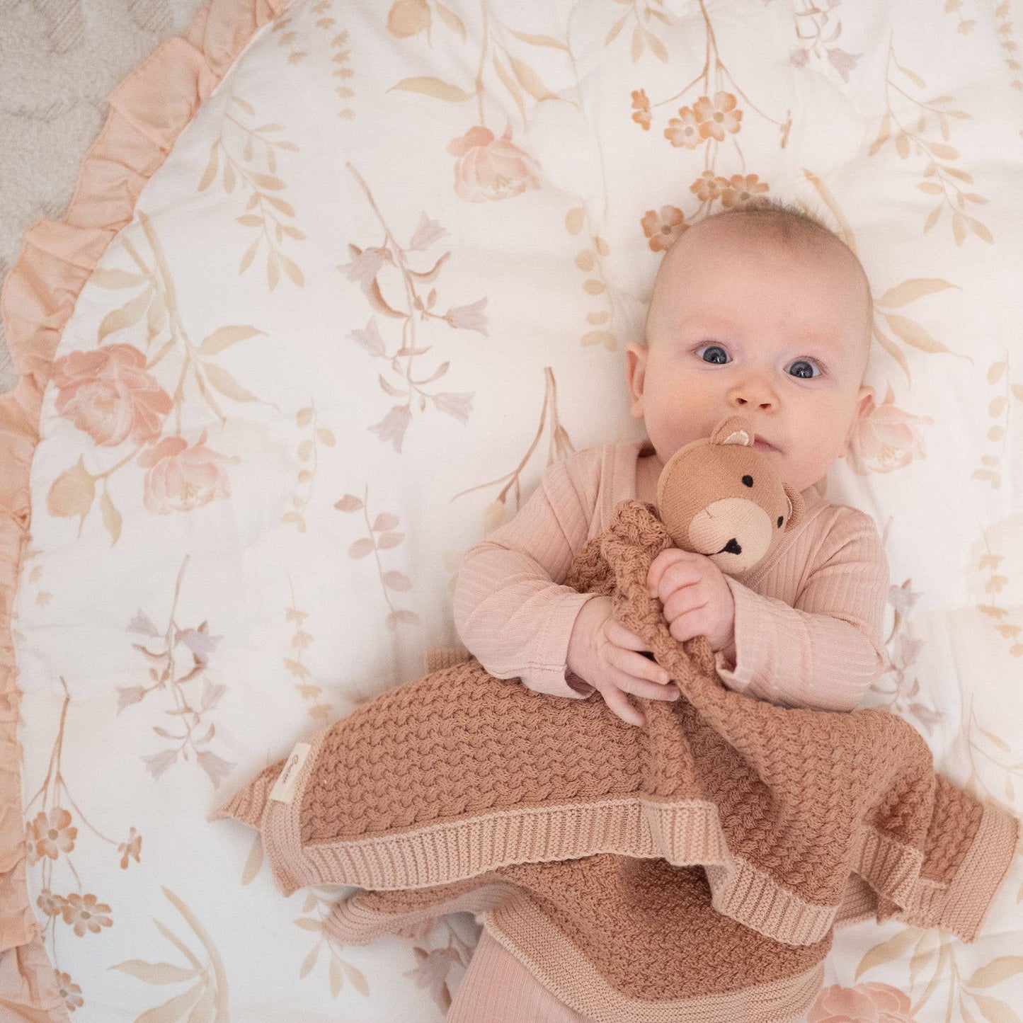 Violet Floral Ruffle Quilted Play Mat
