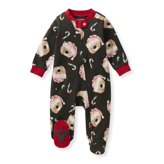 Organic Candy Cane Bears Pajamas