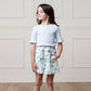 Organic Linen Coastal Cottage Floral Shorts