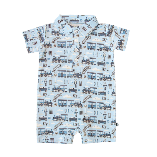 Choo Choo Bamboo Polo Romper