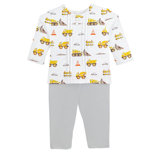 Construction Trucks Pima Shirt & Pant Set