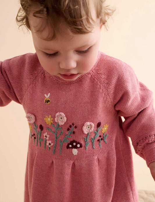 Organic Embroidered Knitted Dress