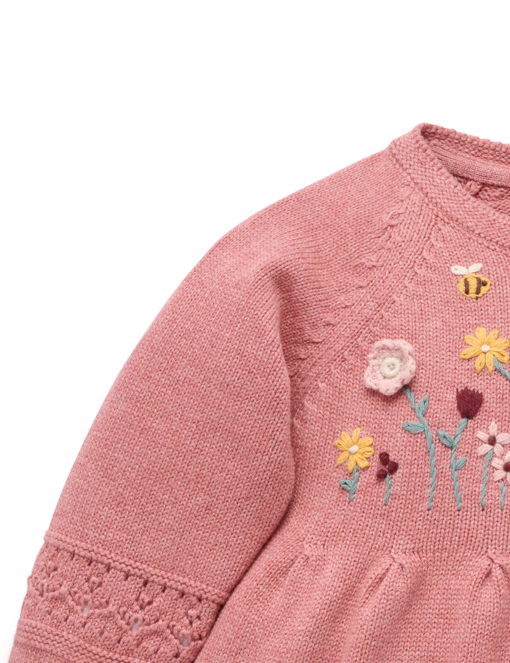 Organic Embroidered Knitted Dress