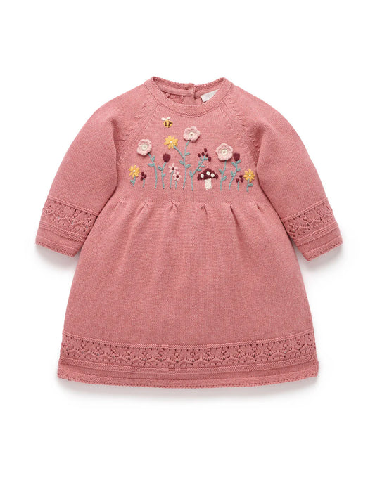 Organic Embroidered Knitted Dress