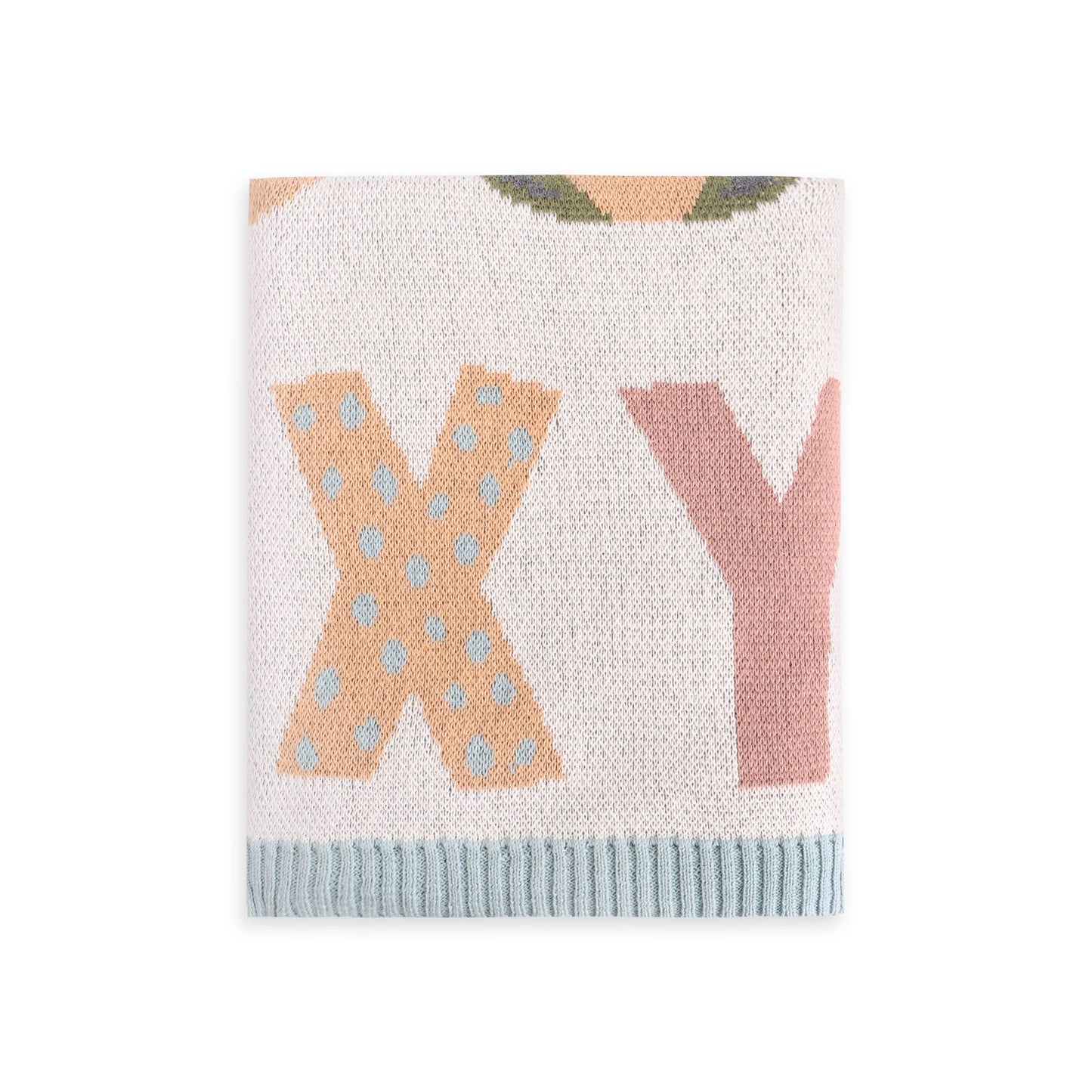 Organic Blue Alphabet Blanket