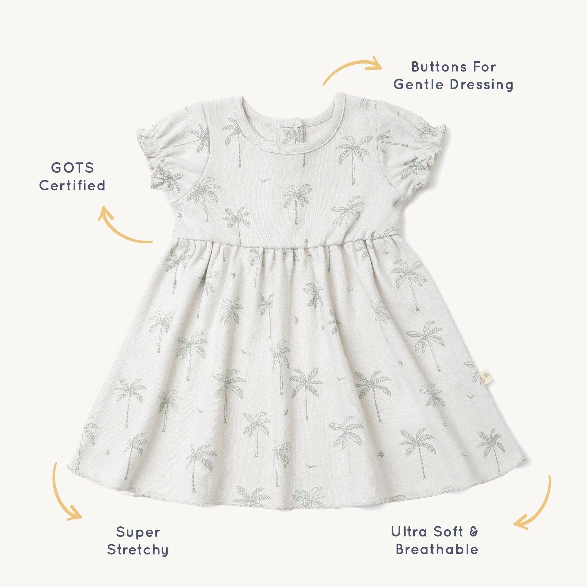 Organic Girls Puff Sleeve Dress