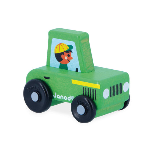 Green Tractor Wooden Rolling Toy
