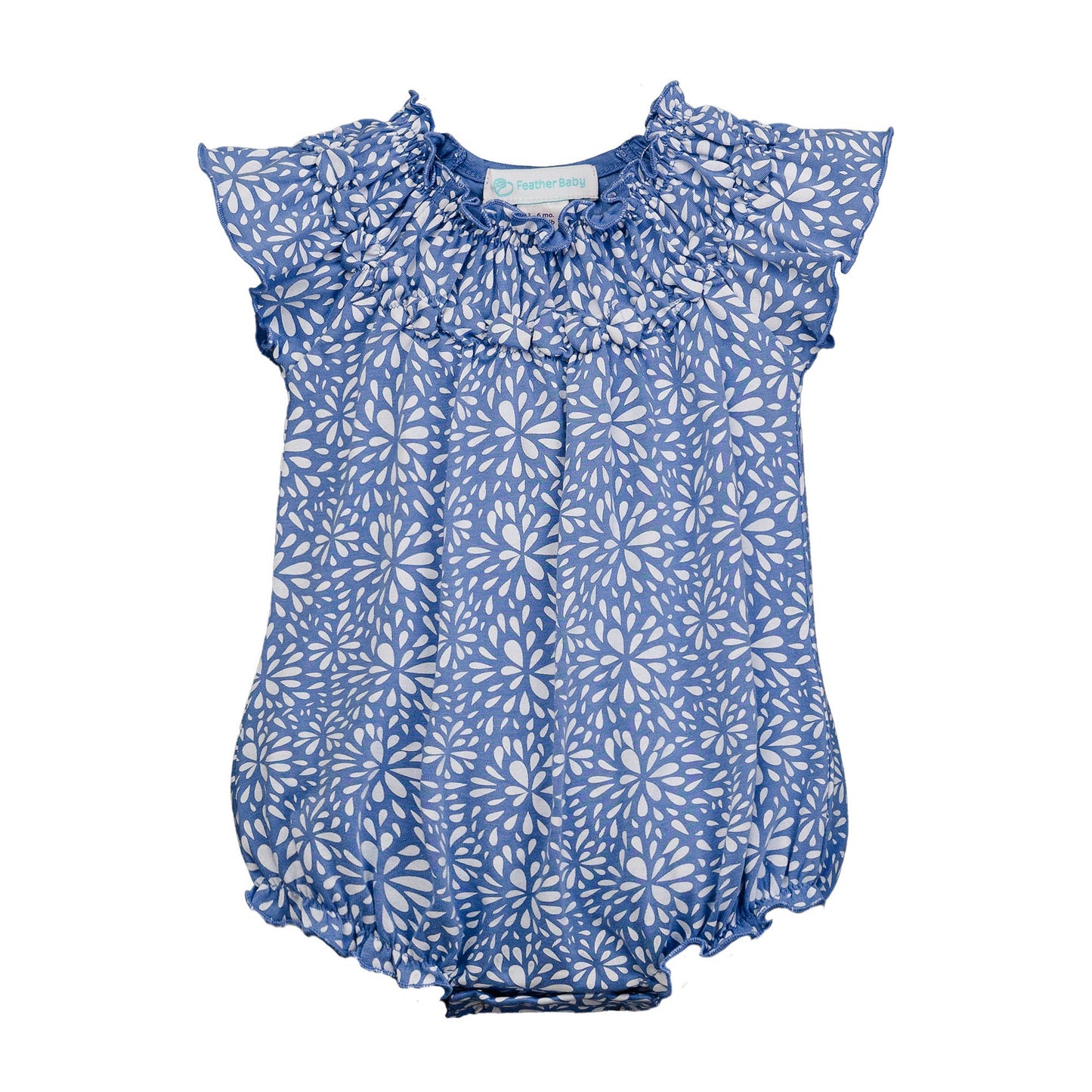 Splashes on Blue Ruched Pima Bubble