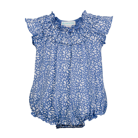 Splashes on Blue Ruched Pima Bubble