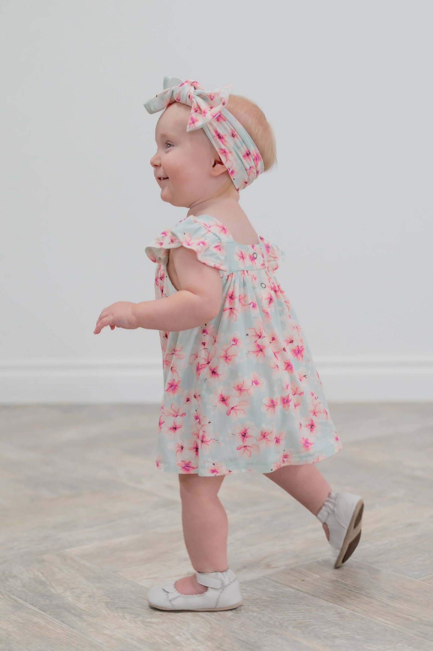 Cherry Blossoms Bamboo Ruffle Dress + Bloomers