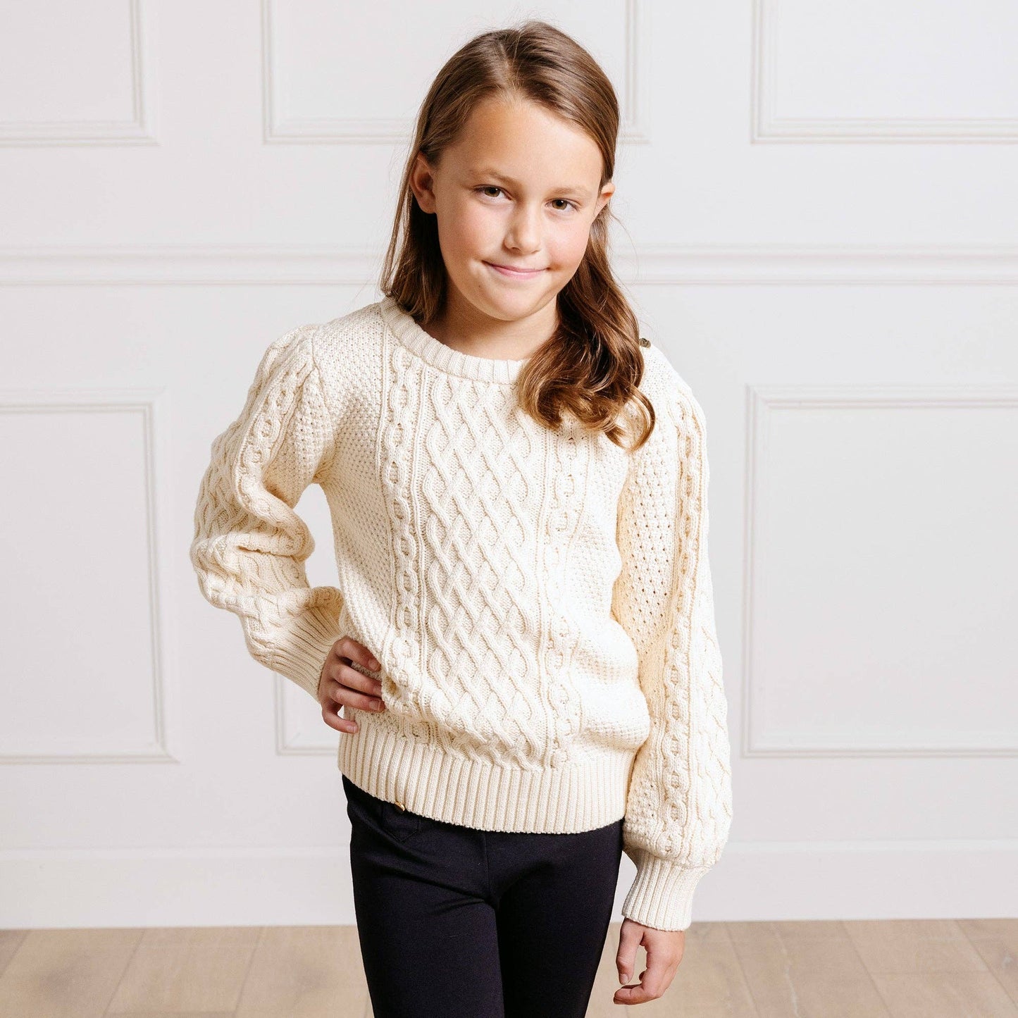 Organic Ivory Fisherman Sweater