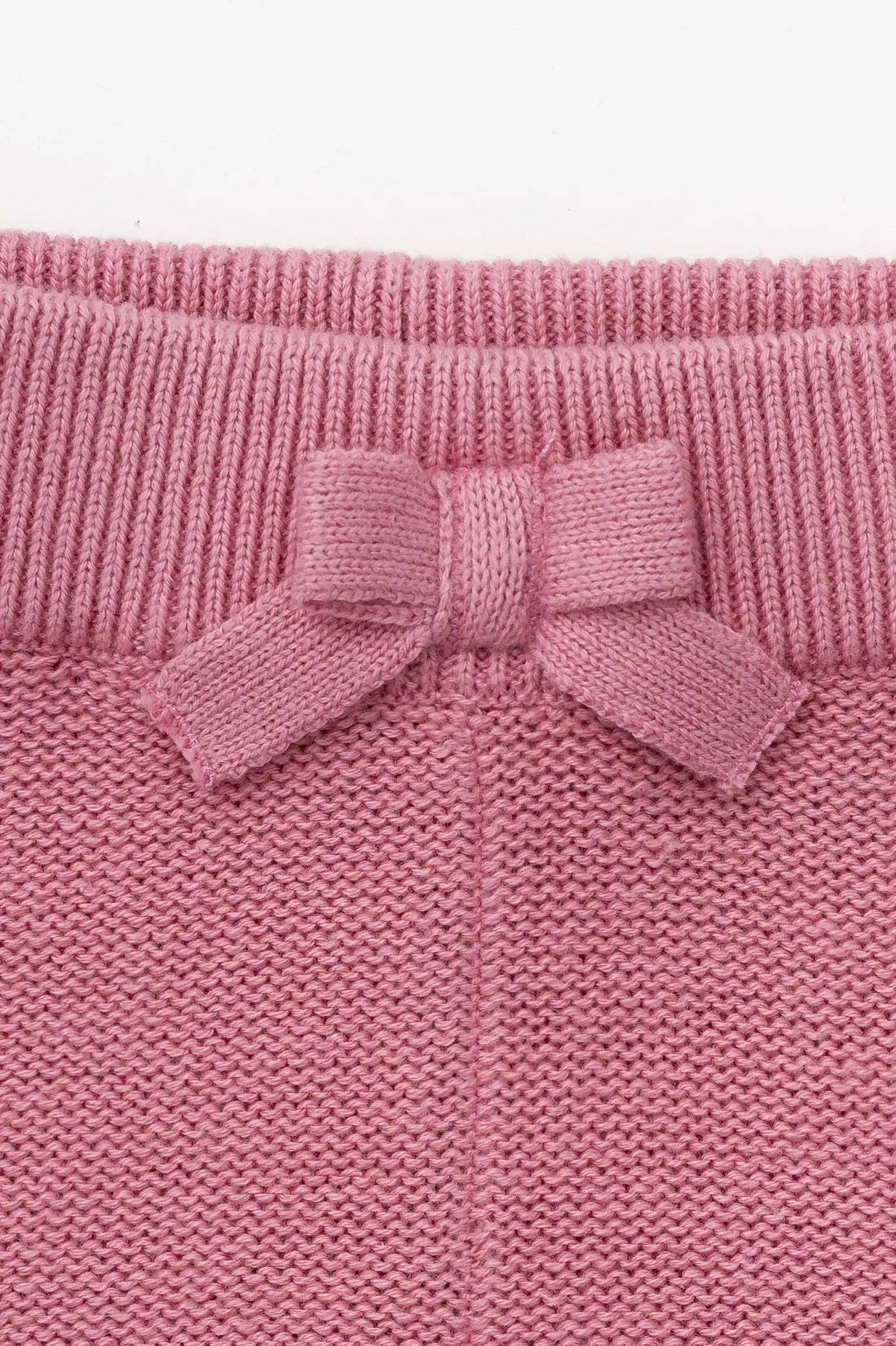 Organic Little Darling Knit Shirt + Pants - Mauve Pink