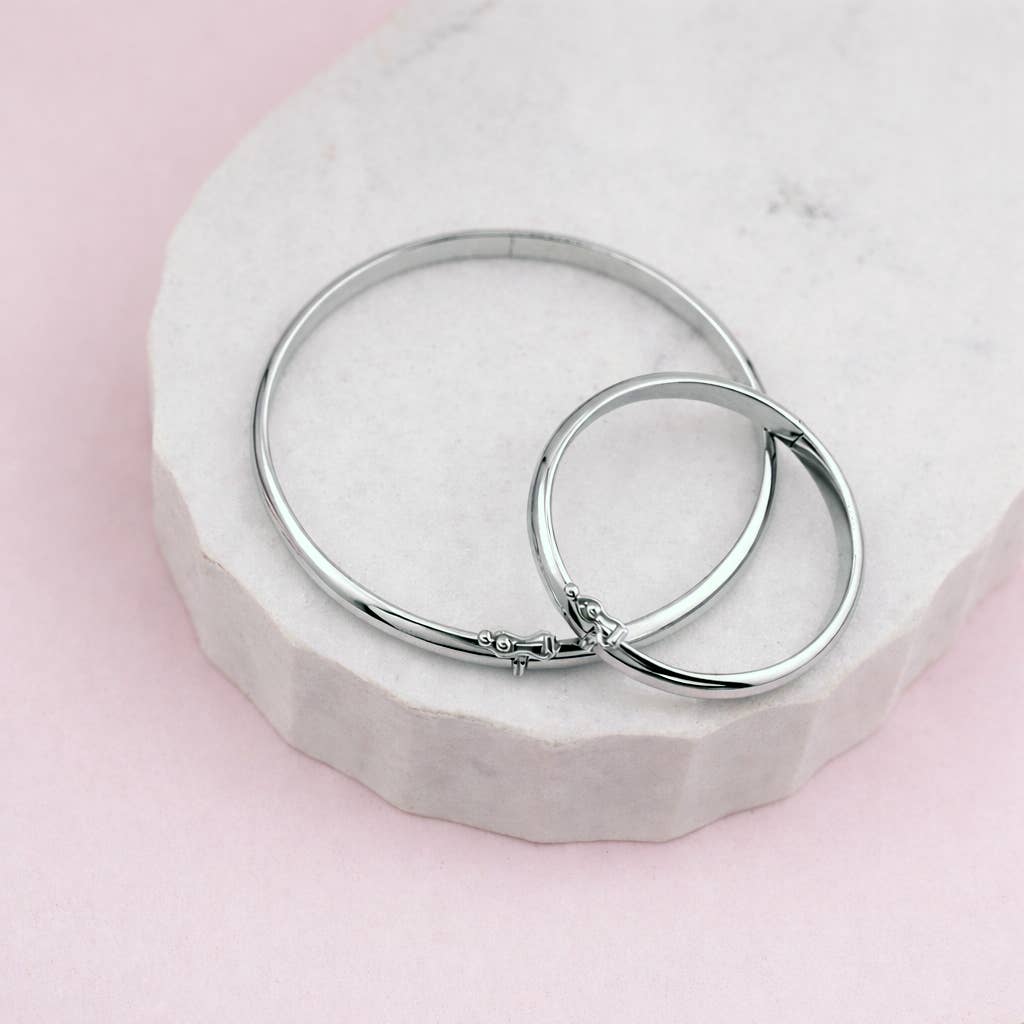 Classic Sterling Silver Bangle Bracelet: Small 0-12m