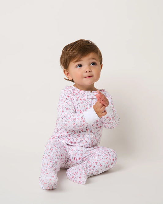 Pima Ruffle Collar Footie in Dorset Floral