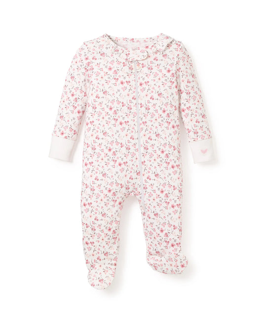 Pima Ruffle Collar Footie in Dorset Floral