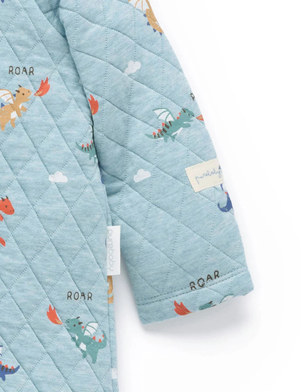 Organic Quilted Dragon Zip Footie