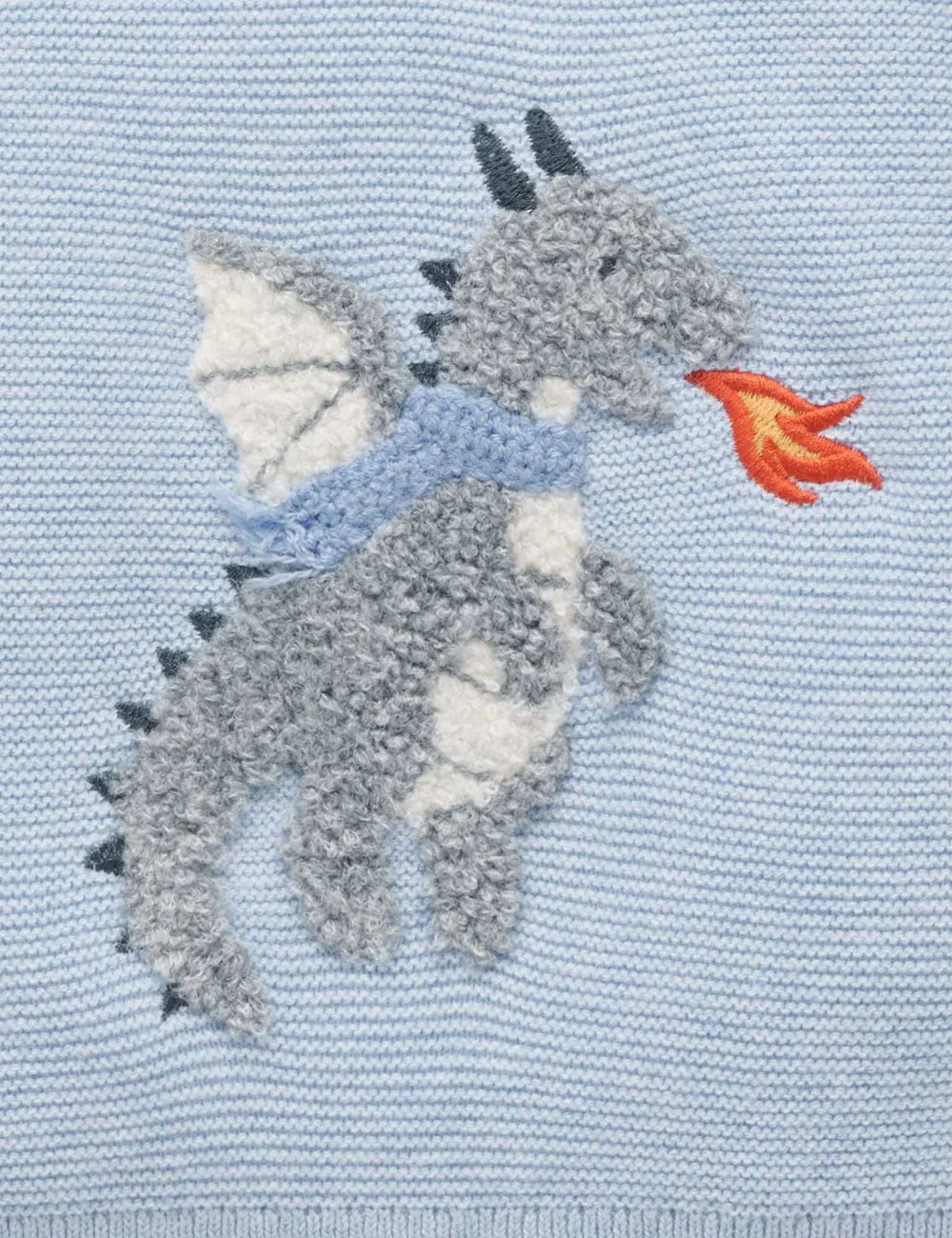 Organic Ice Melange Applique Dragon Sweater