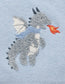 Organic Ice Melange Applique Dragon Sweater