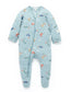 Organic Quilted Dragon Zip Footie