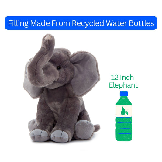12" African Elephant Stuffed Animal