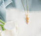 14K Gold-Plated Pink Ballet Slipper Necklace: 14 inch