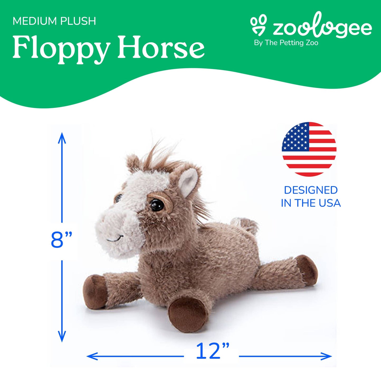 12" Fuzzlez Floppy Horse Stuffed Animal
