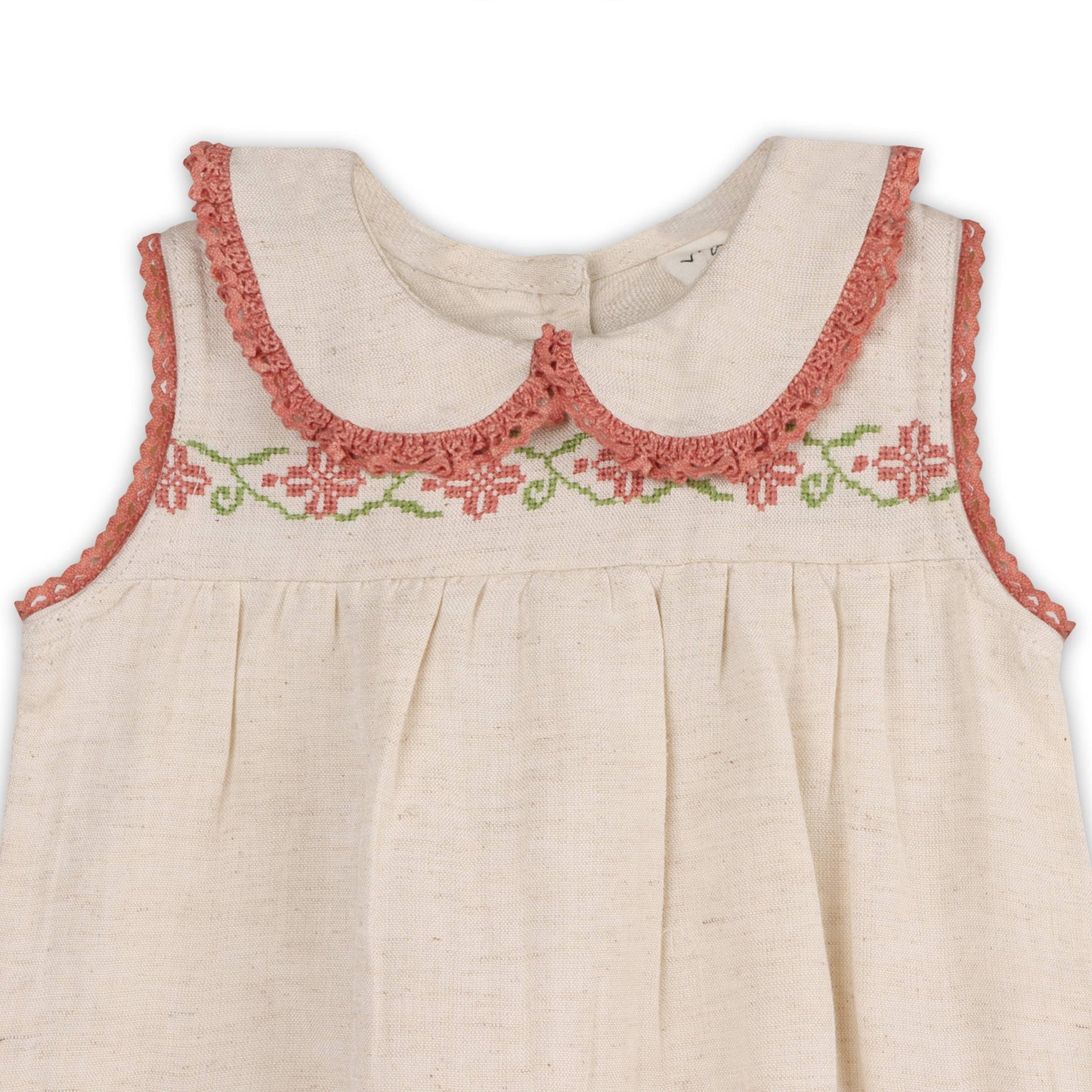 Poppy Floral Organic Embroidered Romper