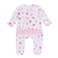 Dancing Hearts Ruffle Pima Zip Footie