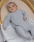 Organic Wrap Knit Footie - Heathered Dusty Blue