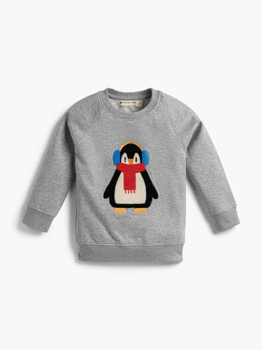 Organic Embroidered Penguin Sweatshirt