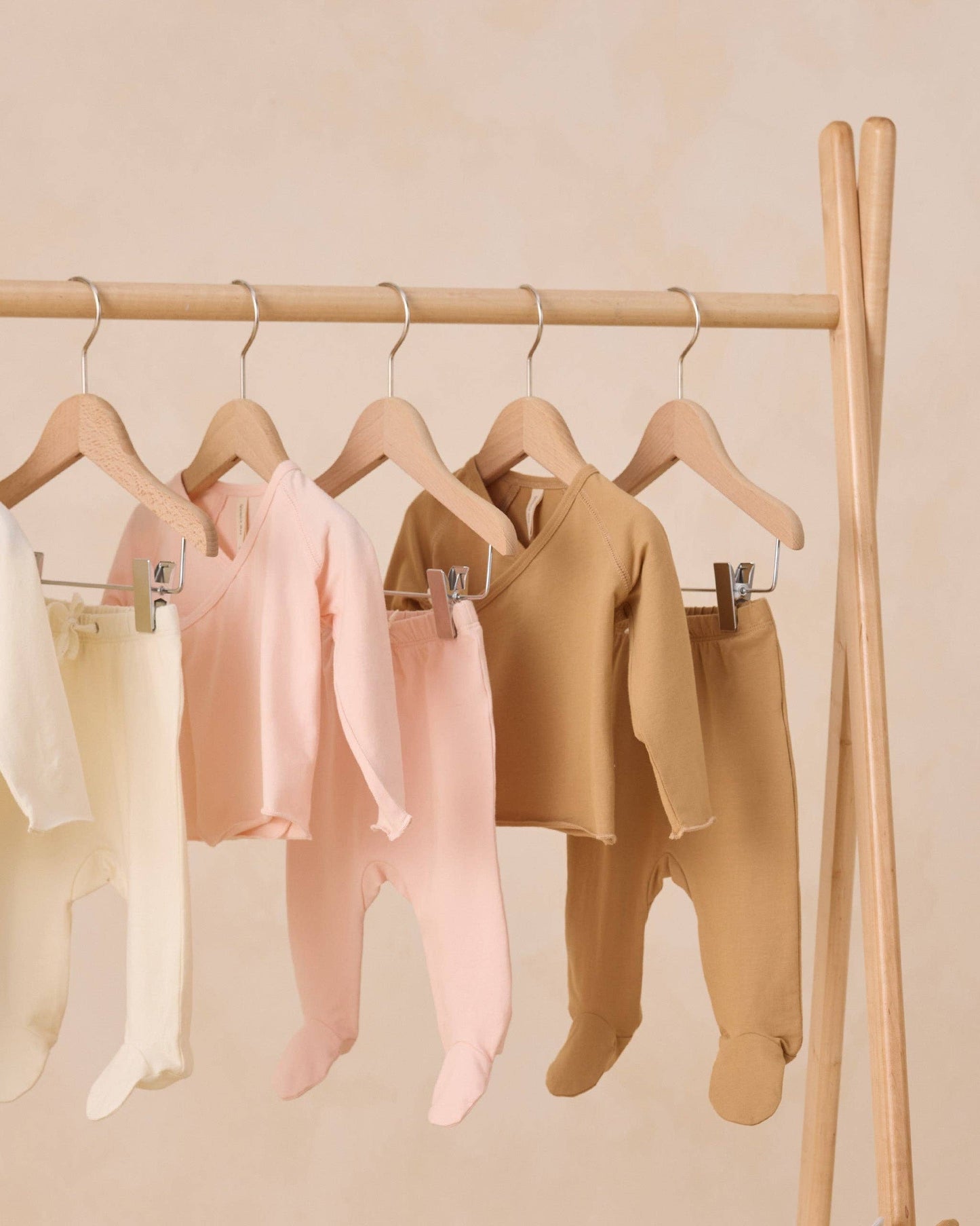 Organic Wrap Shirt + Footed Pant Set - Petal