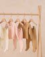 Organic Wrap Shirt + Footed Pant Set - Petal