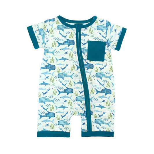 Shark Friends Bamboo Shortie Romper