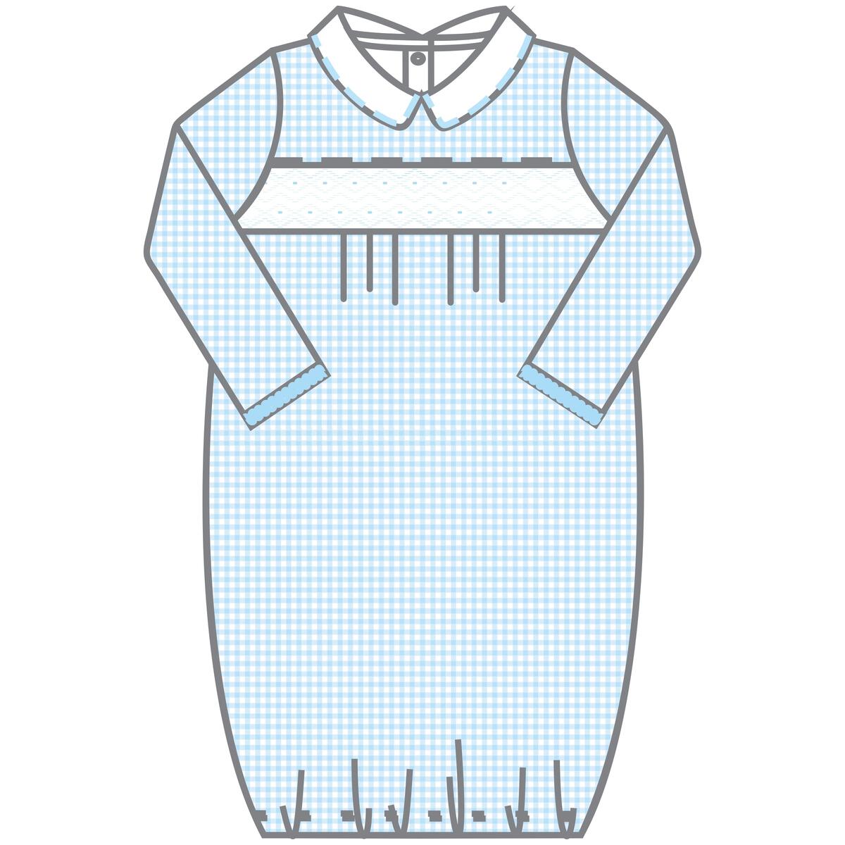 Emma and Aedan Smocked Light Blue Gown