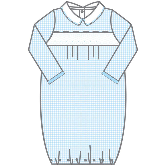 Emma and Aedan Smocked Light Blue Gown