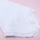 Ruffle Pima Receiving Blanket with Pink Trim