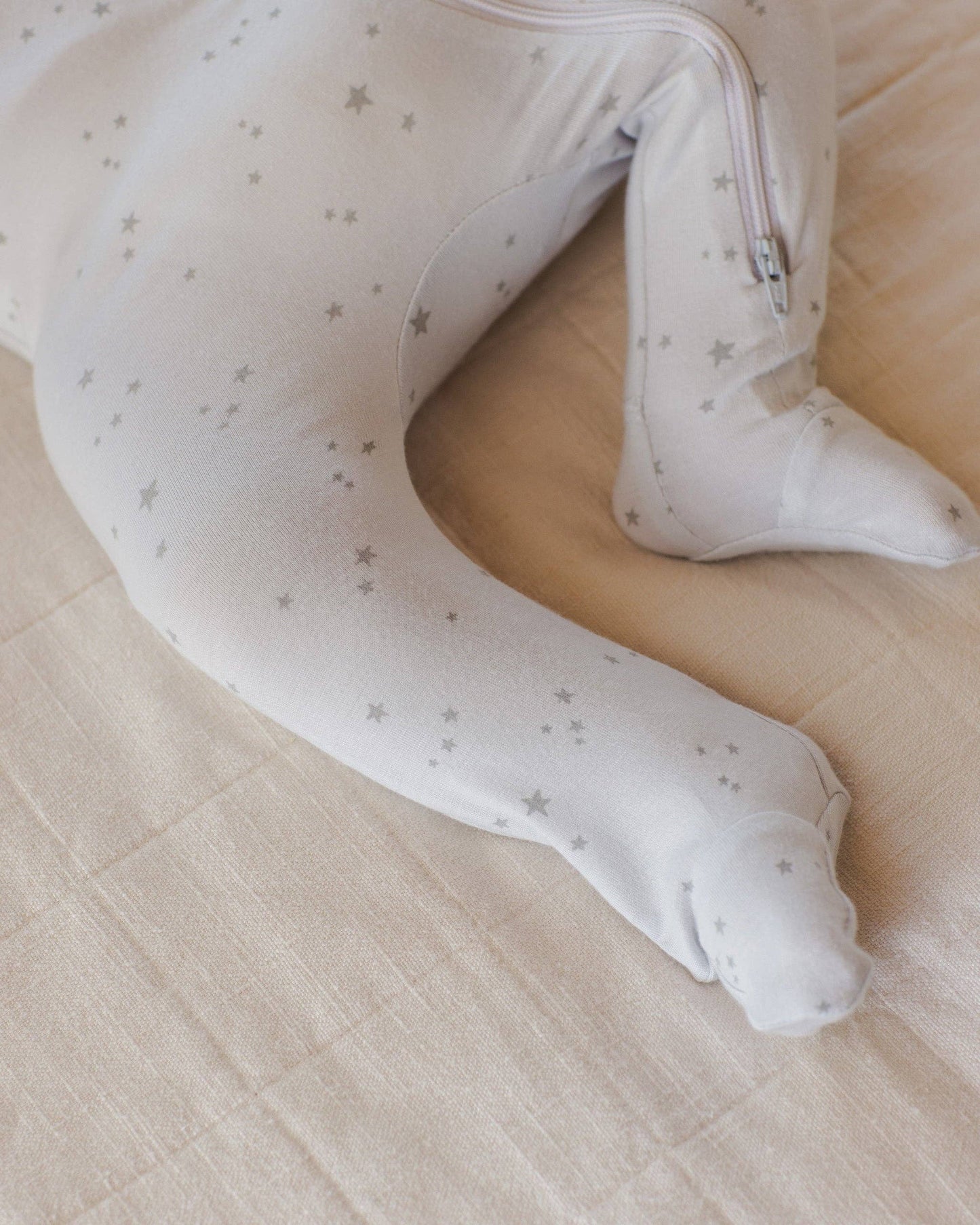 Organic Zip Footie- Stars Fog
