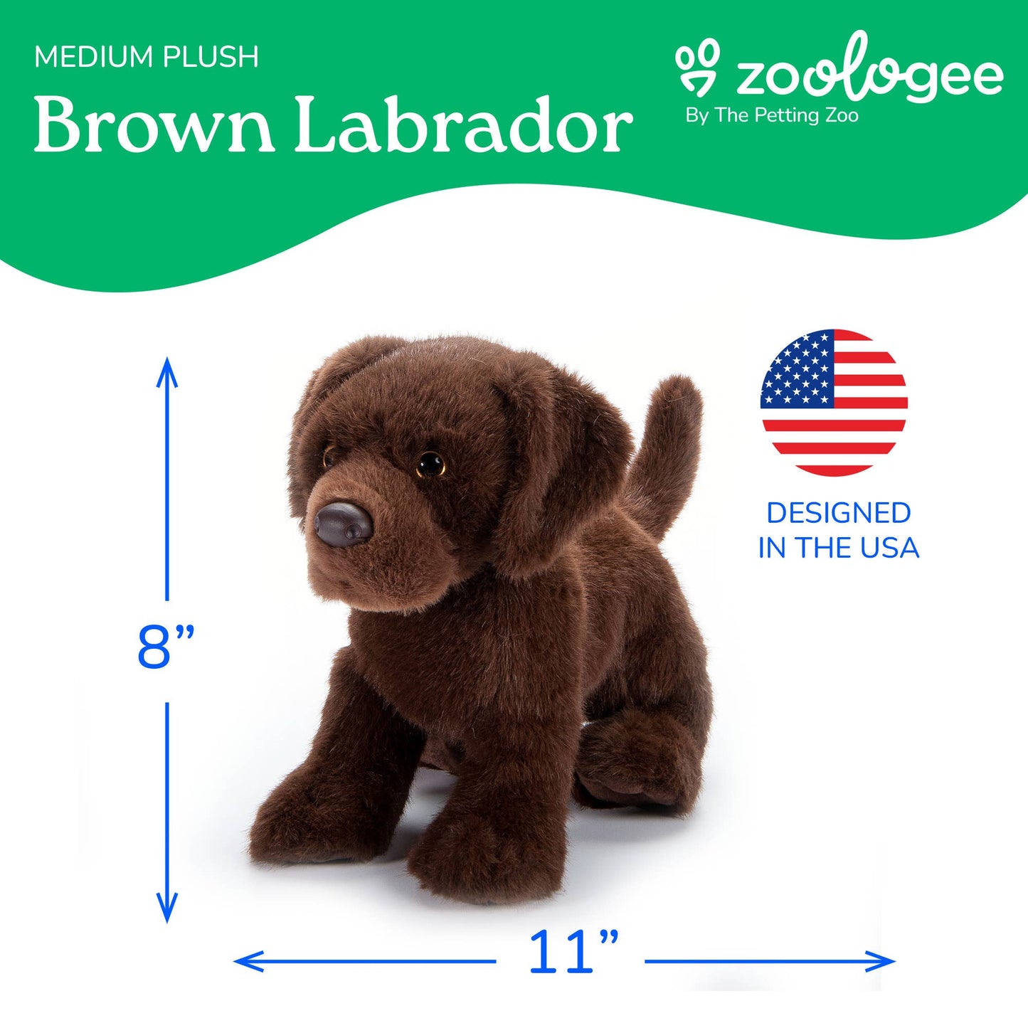 11" Chocolate Lab Dog Stuffed Animal