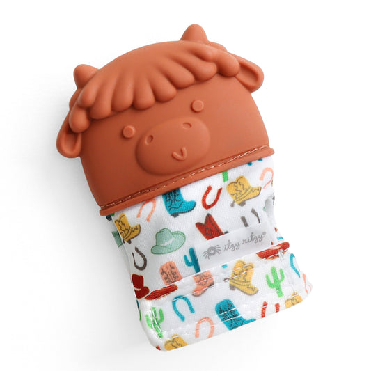 Highland Cow Itzy Teething Mitt