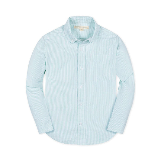 Organic Seersucker Button Down Shirt