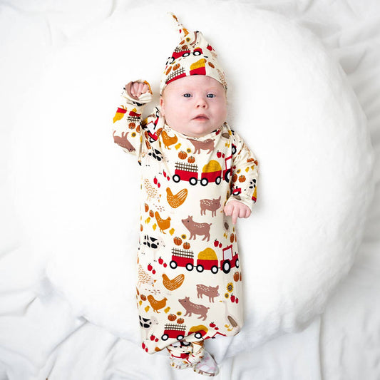 Farm Friends Bamboo Gown and Hat Set