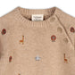 Organic Mini Safari Embroidered Raglan Sweater