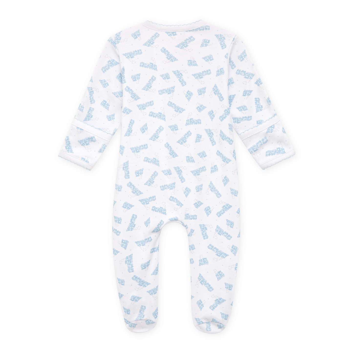 Choo Choo Train Print Pima Zip Footie