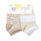 Solid & Stripes Organic Baby Ankle Socks 6 Pack - Oat
