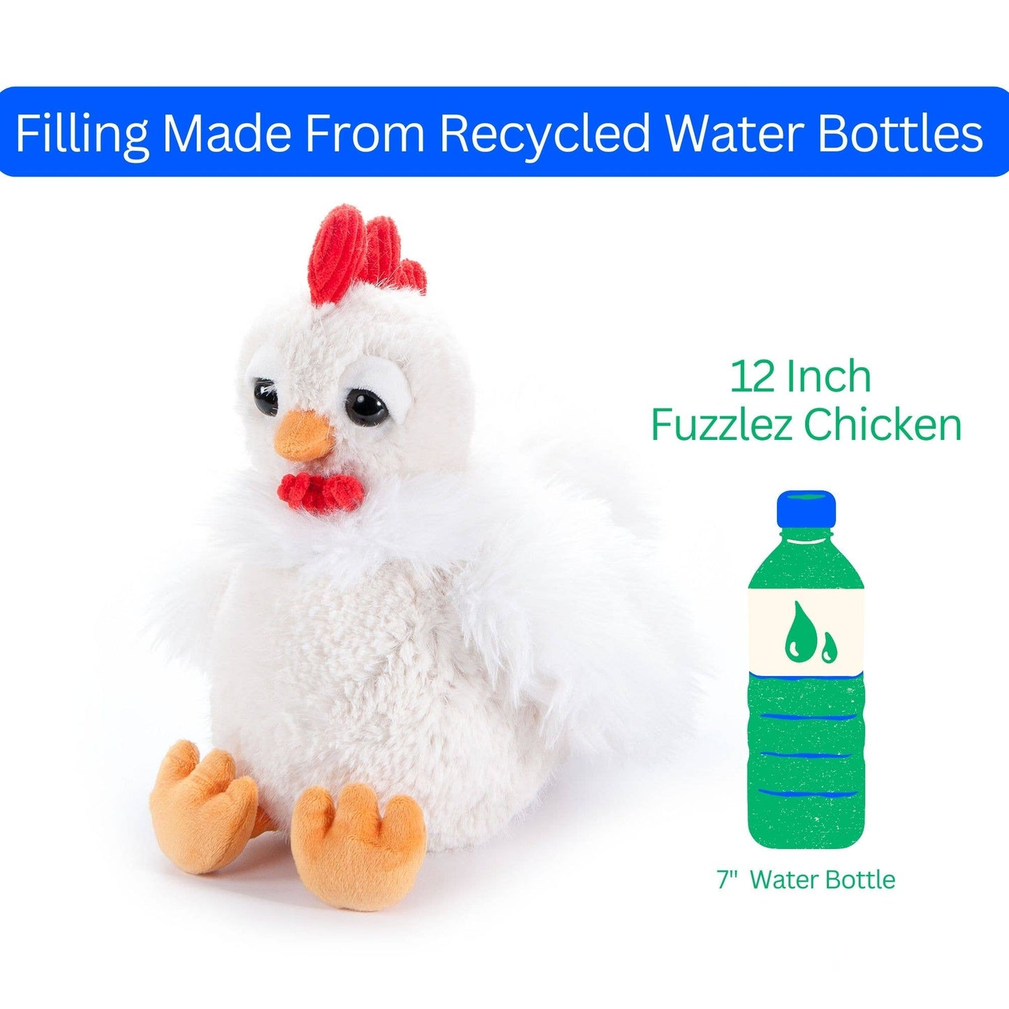 12" Fuzzlez Chicken Stuffed Animal