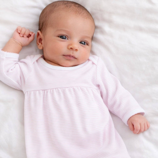 Pink Mini Stripes Pima Gown