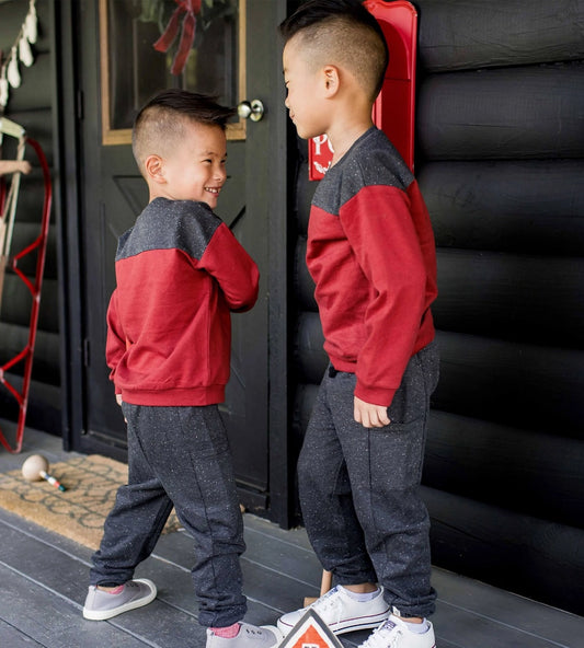 Organic French Terry Shirt & Speckled Pant Set