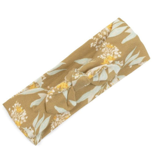 Gold Floral Organic Knotted Headband