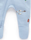 Organic Herding Sheep Embroidered Fleece Footie