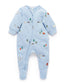 Organic Herding Sheep Embroidered Fleece Footie